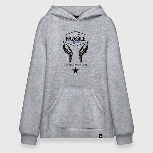 Худи оверсайз Fragile Express / Меланж – фото 1