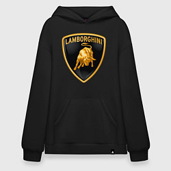 Толстовка-худи оверсайз Lamborghini logo, цвет: черный