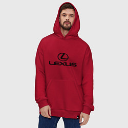 Толстовка-худи оверсайз Lexus logo, цвет: красный — фото 2