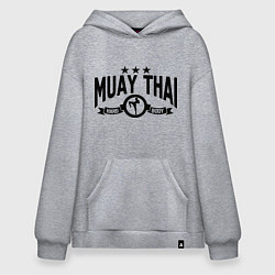 Толстовка-худи оверсайз Muay thai boxing, цвет: меланж