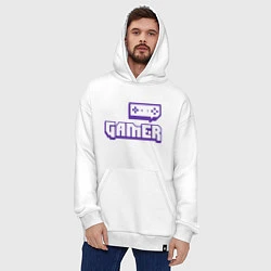 Толстовка-худи оверсайз Twitch Gamer, цвет: белый — фото 2