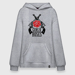 Толстовка-худи оверсайз Guns n Roses: guns, цвет: меланж