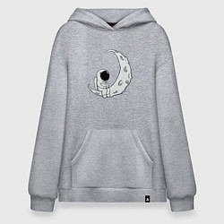 Толстовка-худи оверсайз Космонавт на Луне, цвет: меланж