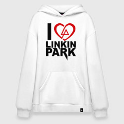 Толстовка-худи оверсайз I love Linkin Park, цвет: белый