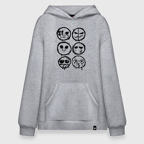 Худи оверсайз HU Masks / Меланж – фото 1