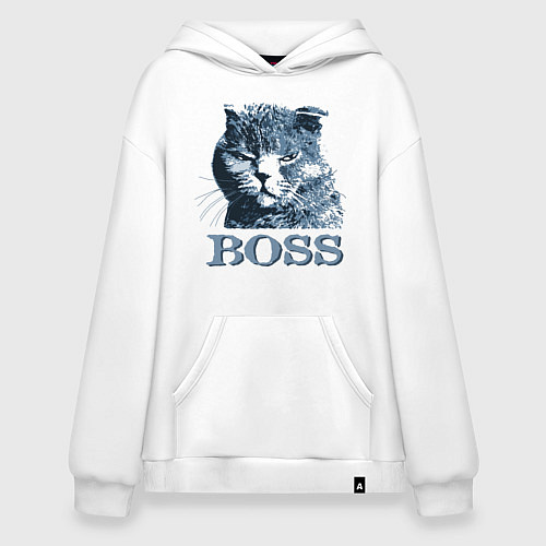 Худи оверсайз Boss cat / Белый – фото 1