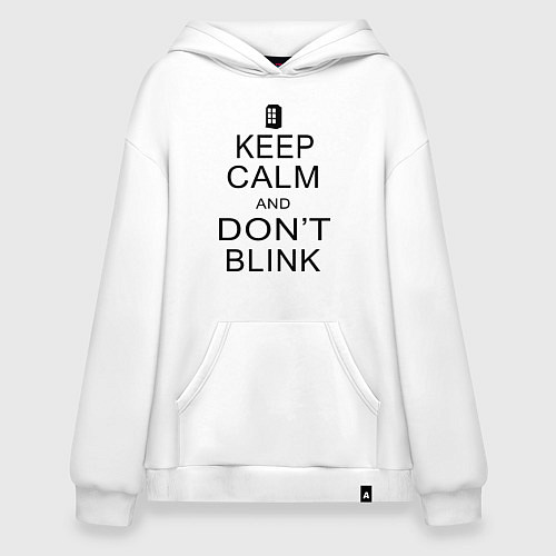 Худи оверсайз Keep Calm & Don't Blink / Белый – фото 1