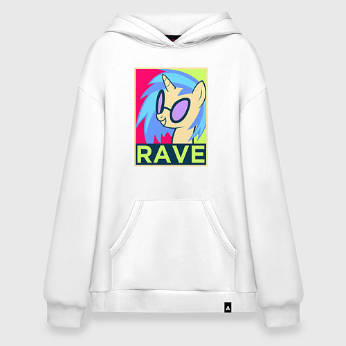 Худи оверсайз DJ Pon-3 RAVE / Белый – фото 1