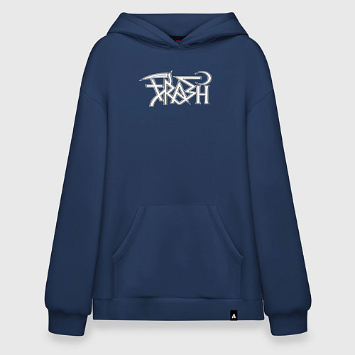 Худи оверсайз Trash gang / Тёмно-синий – фото 1