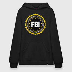 Толстовка-худи оверсайз FBI Departament, цвет: черный