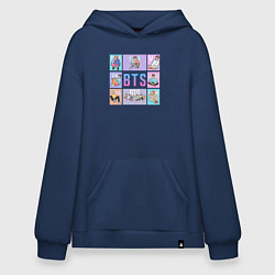 Толстовка-худи оверсайз BTS Boys, цвет: тёмно-синий