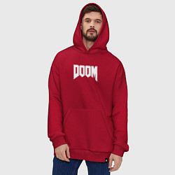 Толстовка-худи оверсайз DOOM, цвет: красный — фото 2