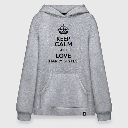 Худи оверсайз Keep Calm & Love Harry Styles / Меланж – фото 1