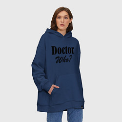 Толстовка-худи оверсайз Doctor Who?, цвет: тёмно-синий — фото 2