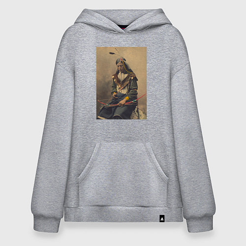 Худи оверсайз Настоящий индеец / Меланж – фото 1
