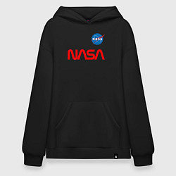 Толстовка-худи оверсайз Nasa mania, цвет: черный
