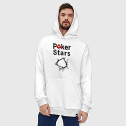 Толстовка-худи оверсайз Poker Stars, цвет: белый — фото 2