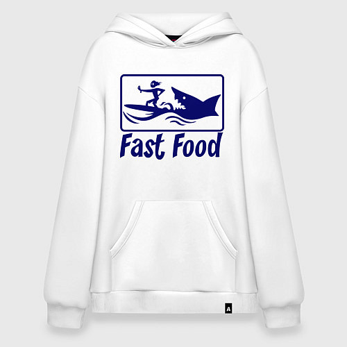 Худи оверсайз Shark fast food / Белый – фото 1