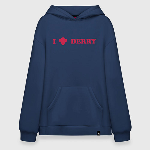 Худи оверсайз I love Derry / Тёмно-синий – фото 1
