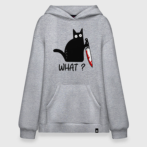 Худи оверсайз What cat / Меланж – фото 1