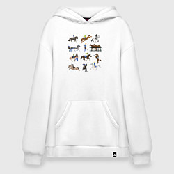 Толстовка-худи оверсайз Конный виды спорта, цвет: белый