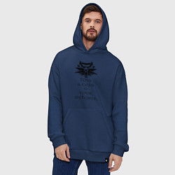 Толстовка-худи оверсайз Toss a coin to your witcher, цвет: тёмно-синий — фото 2