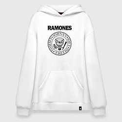 Толстовка-худи оверсайз RAMONES, цвет: белый