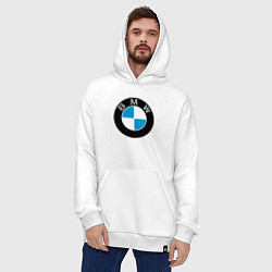 Толстовка-худи оверсайз BMW, цвет: белый — фото 2