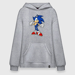 Толстовка-худи оверсайз Sonic, цвет: меланж