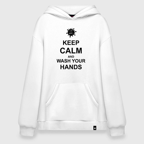 Худи оверсайз Keep Calm & Wash Hands / Белый – фото 1