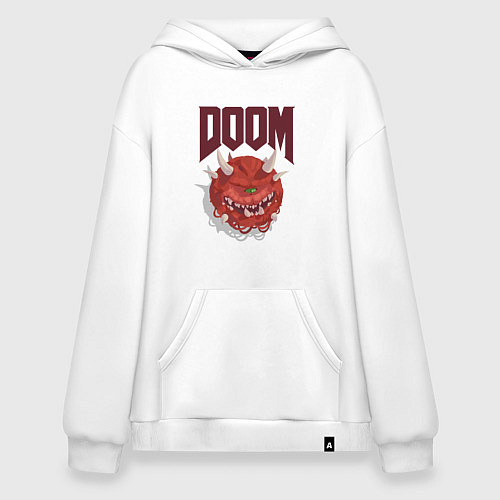 Худи оверсайз DOOM / Белый – фото 1