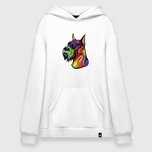 Худи оверсайз Берегись шнауцеров! / Белый – фото 1