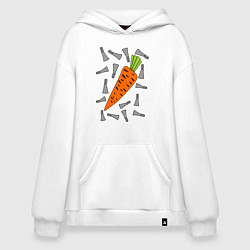 Толстовка-худи оверсайз Морковка кролика, цвет: белый
