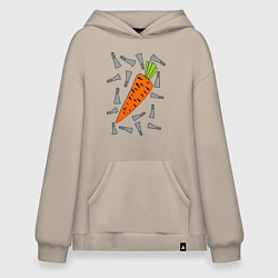 Толстовка-худи оверсайз Морковка кролика, цвет: миндальный