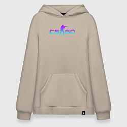 Толстовка-худи оверсайз CS GO NEON, цвет: миндальный