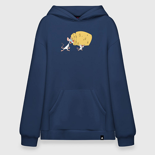 Худи оверсайз Брейн и Пинки Animaniacs / Тёмно-синий – фото 1