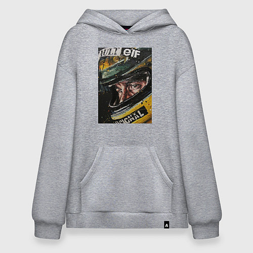 Худи оверсайз Айртон Сенна / Меланж – фото 1