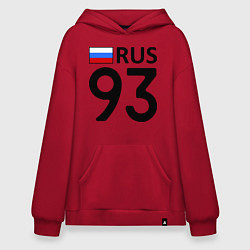 Толстовка-худи оверсайз RUS 93, цвет: красный