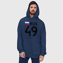 Толстовка-худи оверсайз RUS 49, цвет: тёмно-синий — фото 2