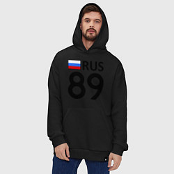 Толстовка-худи оверсайз RUS 89, цвет: черный — фото 2