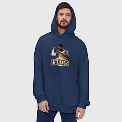 Толстовка-худи оверсайз LeBron - Lakers, цвет: тёмно-синий — фото 2