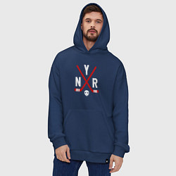 Толстовка-худи оверсайз New York Rangers, цвет: тёмно-синий — фото 2