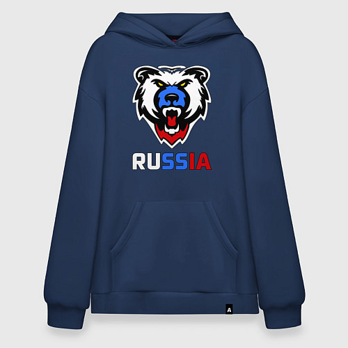 Худи оверсайз Русский медведь / Тёмно-синий – фото 1