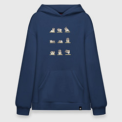 Толстовка-худи оверсайз ЙОГА ОТ ИНОСКЕ, цвет: тёмно-синий