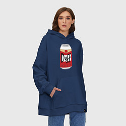 Толстовка-худи оверсайз Duff Beer, цвет: тёмно-синий — фото 2