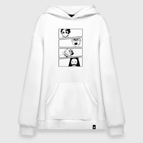 Худи оверсайз Клинок рассекающий демонов / Белый – фото 1