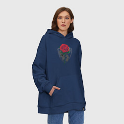Толстовка-худи оверсайз Skull&Rose, цвет: тёмно-синий — фото 2