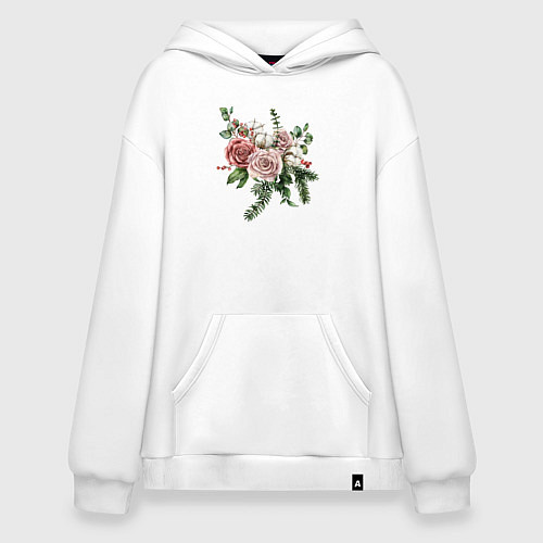 Худи оверсайз Букет роз / Белый – фото 1