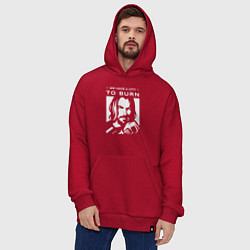 Толстовка-худи оверсайз WE HAVE A CITY TO BURN, цвет: красный — фото 2