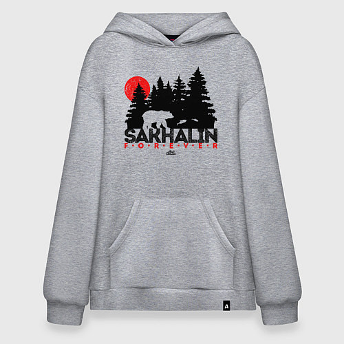 Худи оверсайз Sakhalin forever / Меланж – фото 1